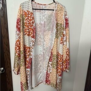 Source Unknown Floral Patchwork Kimono